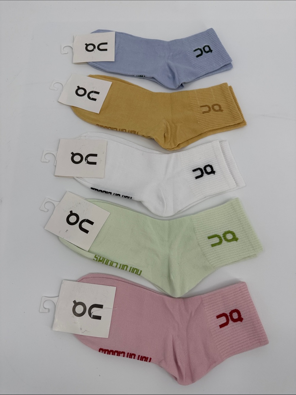 Ankle Socks - Pack of Pastel Colors (Blue, Mustard, White, Mint, Pink)